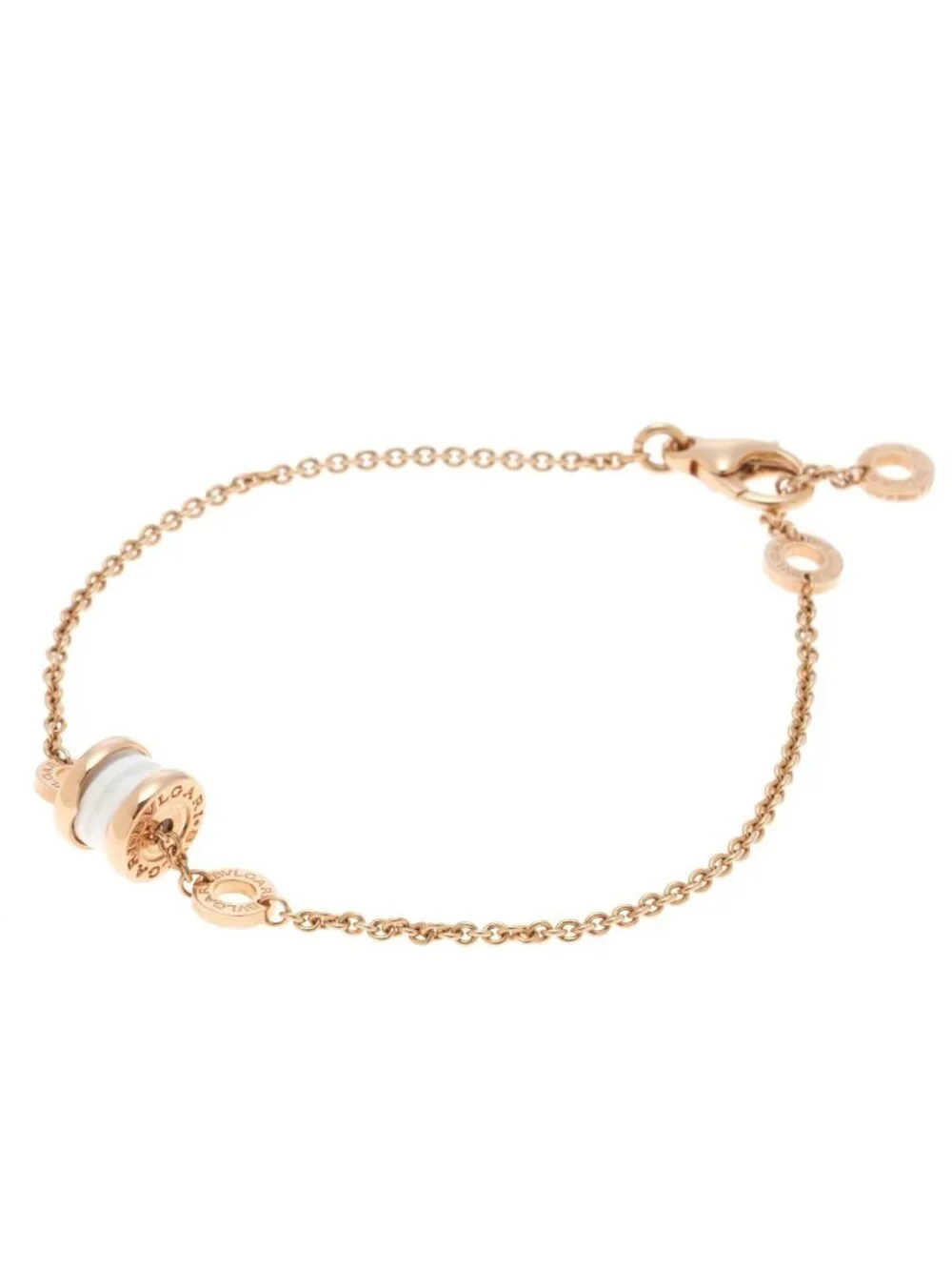 Bvlgari Element Bracelet Pink Gold Ceramic White